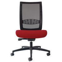 Chaise de bureau KIO dos Résille Noir assise Rouge - Image principale