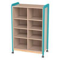 Meuble Lili 2 colonnes 8 niches avec roulettes hauteur 137 cm coloris turquoise - Image principale