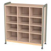 Meuble Lili 3 colonnes 12 niches avec roulettes hauteur 137 cm kaki - Image principale