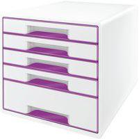 Bloc de classement Leitz WOW, 5 tiroirs Violet - Image principale