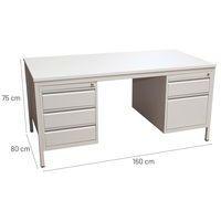 Bureau base Line 2 caisons 5 tiroirs 160x80 cm thumbnail image 4