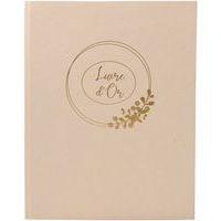 Livre d'or 100 pages tranche or Ringflower - 27x22cm - Beige - Image principale