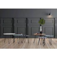 Lot de 3 tables gigognes Fabio diamètre 60-50-40 cm Blanc/Bleu/Gris - Image 2