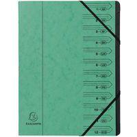 Trieur agrafé à 12 compartiments assorti - Lot de 8 - Exacompta - Image 3