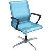 Fauteuil visiteur Dinamica pied coloris blanc dossier et assise résille - Image 3