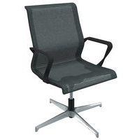 Fauteuil visiteur Dinamica pied coloris blanc dossier et assise résille - Image 2