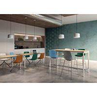 Table réunion haute Creo 160 pied blanc Quadrifoglio - Image 3