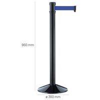 Poteau de balisage Noir à sangle de 2 m Bleu thumbnail image 4