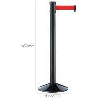 Poteau de balisage Noir à sangle de 2 m Rouge thumbnail image 3