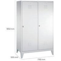 Vestiaire sur pieds pour 2 personnes, gris clair - Image 2
