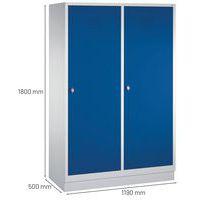 Vestiaire sur socle pour 2 personnes, bleu gentiane - Image 4