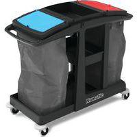 Chariot avec zone de stockage, 2 collecteurs de déchets 120L - Image principale