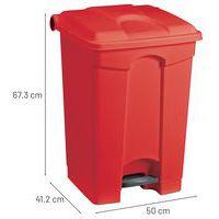Poubelle plastique agroalimentaire 70 L rouge thumbnail image 4
