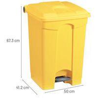 Poubelle plastique agroalimentaire 70 L jaune thumbnail image 3