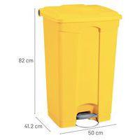 Poubelle plastique agroalimentaire 90 L jaune thumbnail image 4
