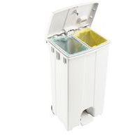 Poubelles agroalimentaire à ouverture centrale - 90 L Blanc - Image 2