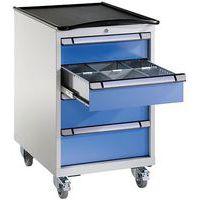 Desserte 4 tiroirs H=986 - LxH=605x986mm 7035 Gris/5012 Bleu - Image principale