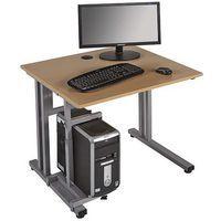 Poste informatique Open fixe longueur 80 cm 2 pieds métal coloris Aluminium thumbnail image 3