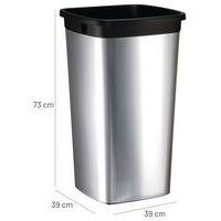 Poubelle Iris carré - 60L Gris - Image 2