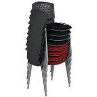 Chaise Prisma piètement et dossier noir tissu assise coloris Bordeaux - Image 2