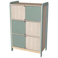 Meuble colonnes avec portes Lili 2 col/6portes Ht 137 cm kaki - Image principale