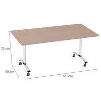 Table pliante Axe rectangulaire 120x68 cm coloris hêtre/blanc thumbnail image 3
