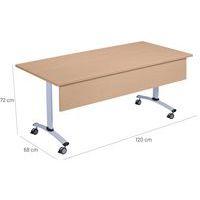 Table pliante Axe avec voile de fond 120x68 cm Hêtre/alu thumbnail image 2