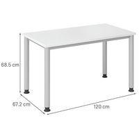 Bureau droit pieds ronds 120 cm Blanc thumbnail image 3