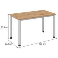Bureau droit pieds ronds 120 cm Chêne - Image 2