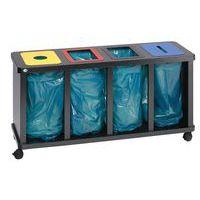 Station tri sélectif quadruple avec anneau de serrage 110L - Image principale
