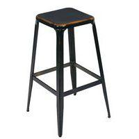 Tabouret haut Hot métal vieilli vintage noir - Image principale