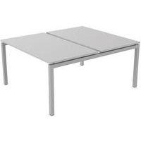 Bureau droit Bench 2 places Inesa Blanc 140 cm - Image principale