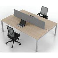 Bureau droit Bench 2 places Inesa Chêne 240 cm thumbnail image 5