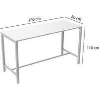 Table de réunion haute Jona Plateau Blanc Long  : 200 cm thumbnail image 2