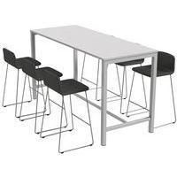 Table de réunion haute Jona Plateau Blanc Long  : 200 cm thumbnail image 4