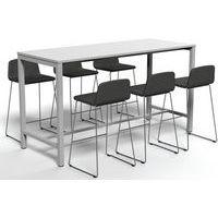 Table de réunion haute Jona Plateau Blanc Long  : 200 cm thumbnail image 3