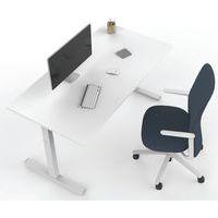 Bureau droit Inesa avec pied réglable en T Blanc 160 cm thumbnail image 3