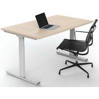 Bureau droit Inesa avec pied réglable en T Chêne 140 cm - Image 4