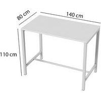 Table de réunion haute Jona Plateau Blanc Long  : 140 cm - Image 2