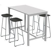 Table de réunion haute Jona Plateau Blanc Long  : 140 cm thumbnail image 4