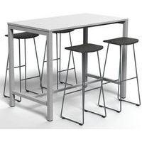 Table de réunion haute Jona Plateau Blanc Long  : 140 cm thumbnail image 3