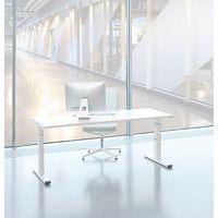 Bureau droit Inesa avec pied réglable en T Blanc 200 cm thumbnail image 3