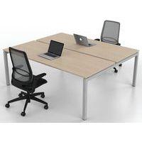 Bureau droit Bench 2 places Inesa Chêne 200 cm - Image 2