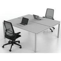 Bureau droit Bench 2 places Inesa Blanc 180 cm thumbnail image 4