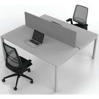 Bureau droit Bench 2 places Inesa Blanc 180 cm thumbnail image 5
