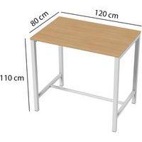 Table de réunion haute Jona Plateau  Chêne Long  : 120 cm thumbnail image 2
