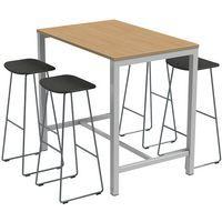 Table de réunion haute Jona Plateau  Chêne Long  : 120 cm - Image 3