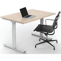 Bureau droit Inesa avec pied réglable en T Chêne 120 cm - Image 2