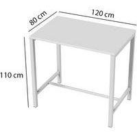 Table de réunion haute Jona Plateau Blanc Long  : 120 cm - Image 4