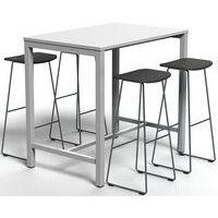 Table de réunion haute Jona Plateau Blanc Long  : 120 cm thumbnail image 3